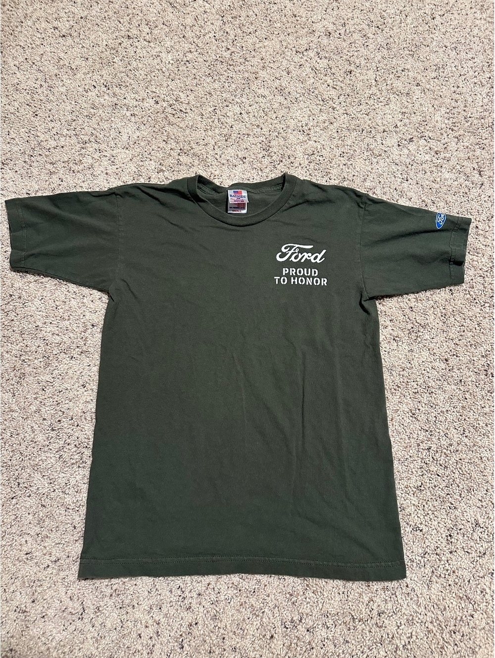 Ford Proud to Honor Green T-Shirt Small Made in USA